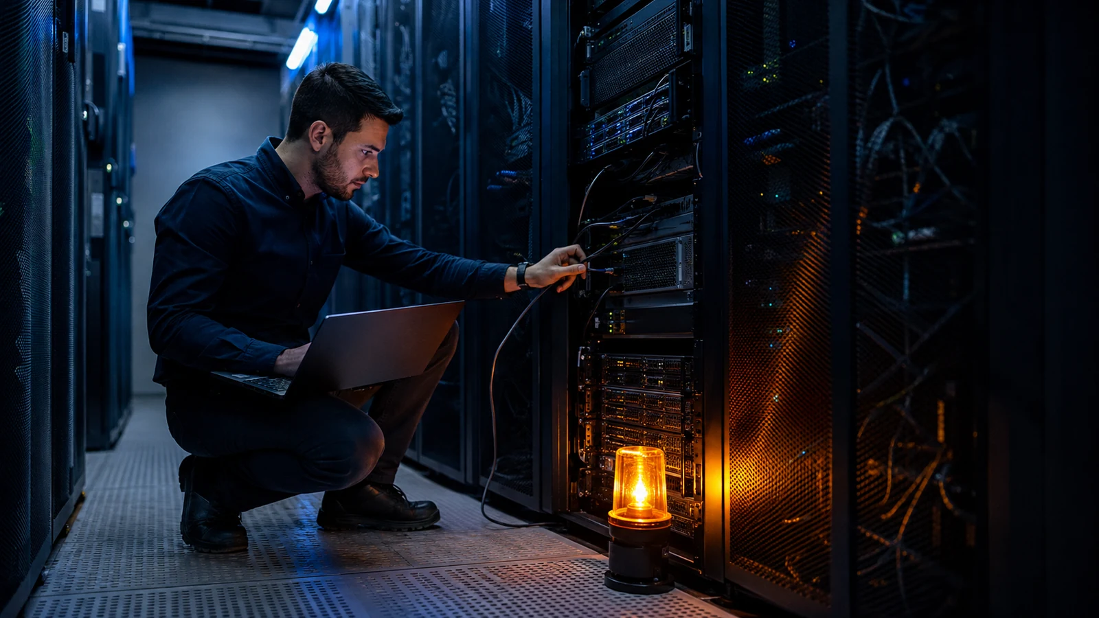 Runner self-hosted em primeiro plano bloqueado por uma barreira de compatibilidade enquanto jobs seguem para dois nós atualizados