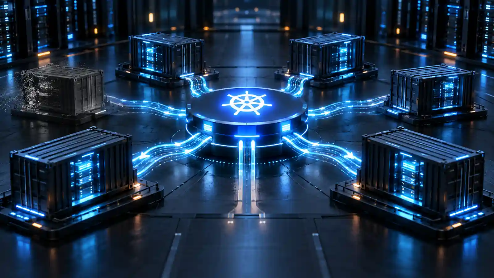 Workloads Kubernetes efêmeros conectados por uma camada estável de serviço e roteamento